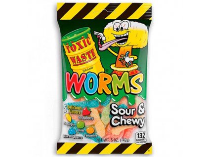 Toxic Waste Worms Sour Chewy Jellies 142g UK