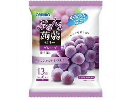 Orihiro Konjac Jelly Grape Pouch Balení (6x20g) 120g JAP