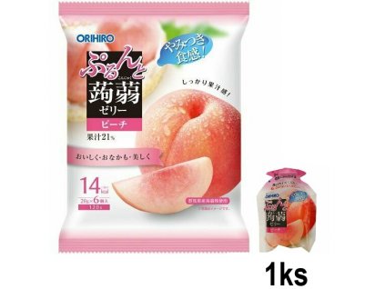 Orihiro Konjac Jelly Peach Pouch 1ks 20g JAP
