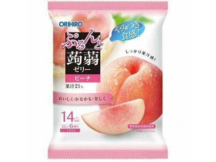 Orihiro Konjac Jelly Peach Pouch Balení (6x20g) 120g JAP