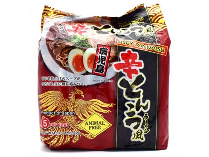 Higashimaru Kagoshima Tonkotsu fu Spicy Vegan Ramen Balení (5x78g) JAP