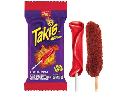 Takis Fuego Lízátko s Extra Chilli Práškem 24g MEX