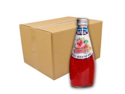 Riva Basil Seed Drink Jahoda Carton 24x290ml THA