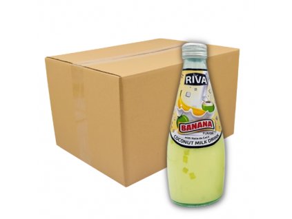 Riva Coconut Milk s Nata De Coco Banana Carton 24x290ml THA