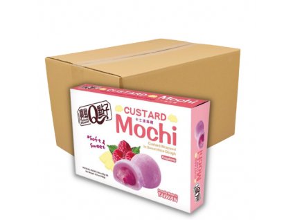 Q Brand Mochi Custard Raspberry Fruit Carton 24x168g TWN