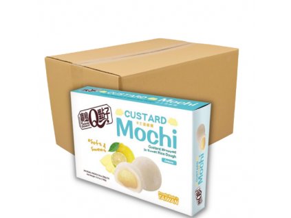 Q Brand Mochi Custard Lemon Fruit Carton 24x168g TWN