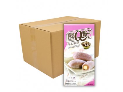 Q Brand Mochi Rýžové Rolky Taro Mléko Carton 24x150g TWN