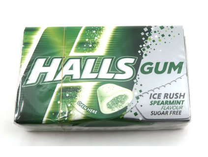 HALLS GUM - ice rush/spearmint - 18g