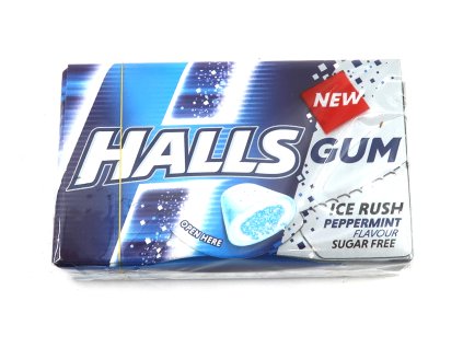 HALLS GUM - ice rush/peppermint - 18g