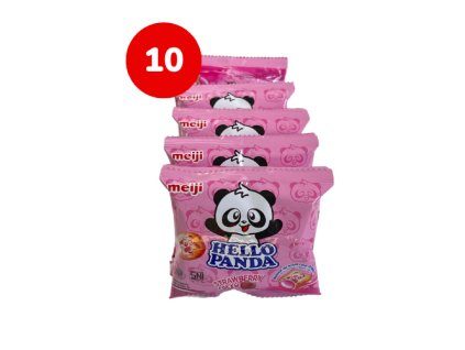 Meiji Hello Panda Jahoda Pack 10x8g IDN