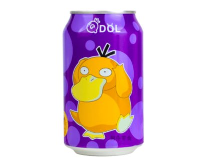 QDol Pokemon Psyduck Sparkling Water Drink Grape 330ml CHN