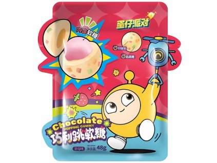 Haoliyuan Egg Party Strawberry Chocolate Popping Gummies 48g CHN