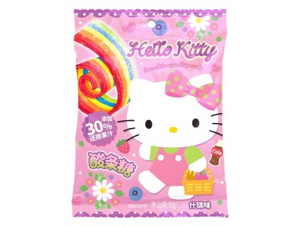 Qi Hello Kitty Assorted Fruit Sour Belt Candy 30g CHN
