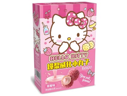 Qi Hello Kitty Strawberry Lava Crispy Rice Balls 65g CHN