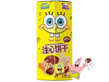 Junyi SpongeBob Chocolate Heart Filled Cookies 42g CHN