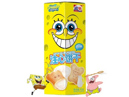 Junyi SpongeBob Milk Heart Filled Cookies 42g CHN