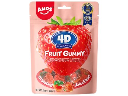 Amos Strawberry 4D Fruit Gummy 65g CHN