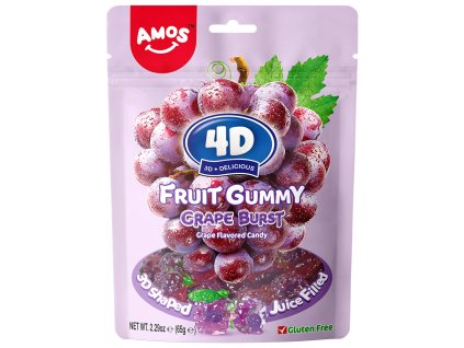 Amos Grape 4D Fruit Gummy 65g CHN