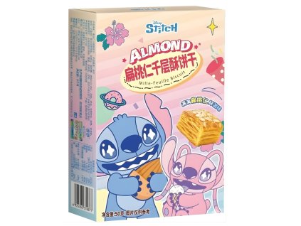 Binqi & Disney Stitch Almond Mille-Feuille Biscuit 50g CHN