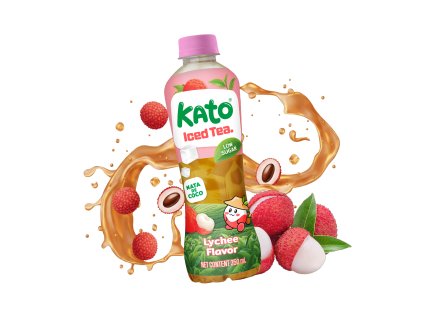 Kato Iced Tea Lychee Low Sugar With Nata De Coco Jelly 350ml THA