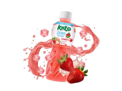Kato Zero Sugar Strawberry Drink With Nata De Coco Jelly 320ml THA