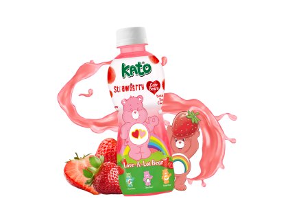 Kato Care Bears Strawberry Juice With Nata De Coco Jelly 320ml THA