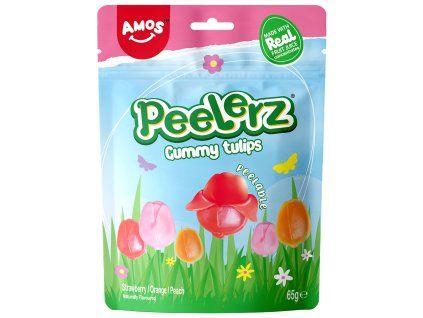 AKCE 1+1 AM Assorted Fruit Tulips Shaped Peelable Gummy 65g CHN