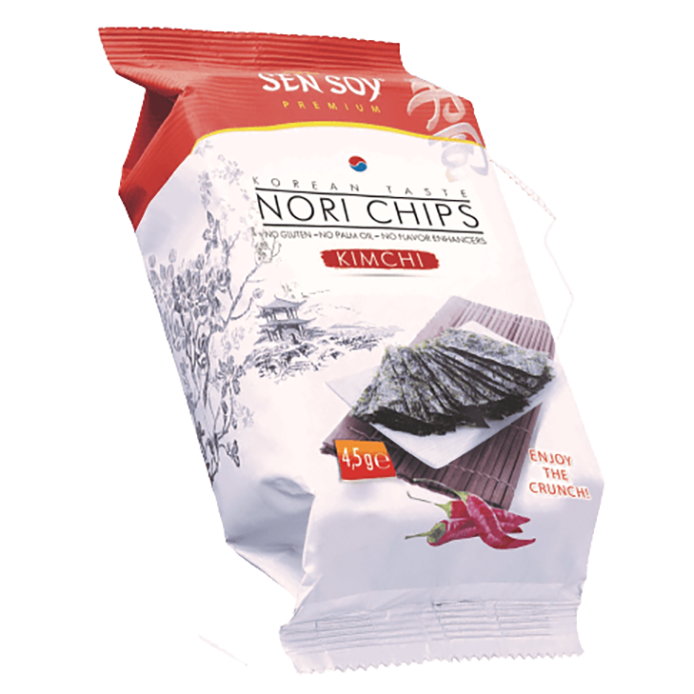 Sen Soy Korejské Křupavé Řasy Nori Chips Kimchi 4,5g KOR Americké