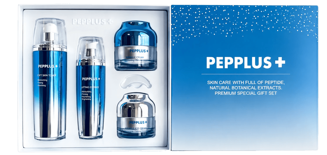 PEPPLUS+ Premium Special Gift Set – toner, liftingová esencia, krém proti vráskam a očný krém v darčekovom boxe