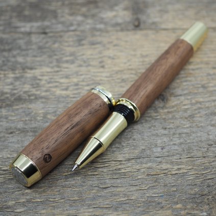 luxusni drevene kulickove pero Portland L Americky orech zlate9
