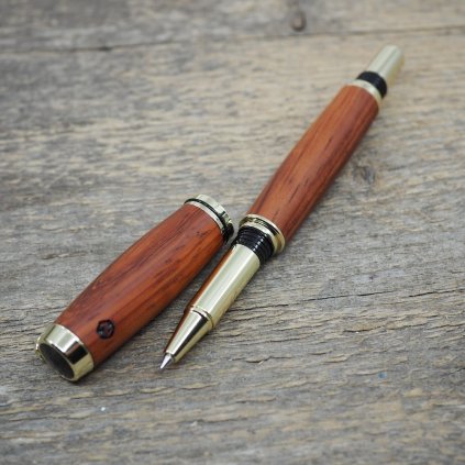 luxusni drevene kulickove pero Portland S Padouk zlate9