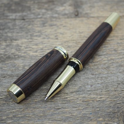 luxusni drevene kulickove pero Portland L wenge zlate9