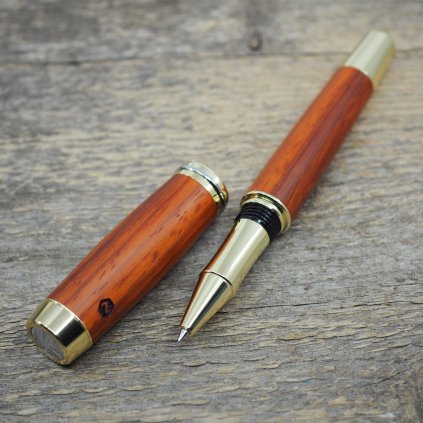luxusni drevene kulickove pero Portland L Padouk zlate9
