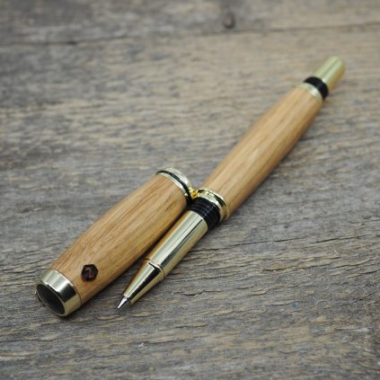 luxusni drevene kulickove pero Portland S Cesky dub zlate9