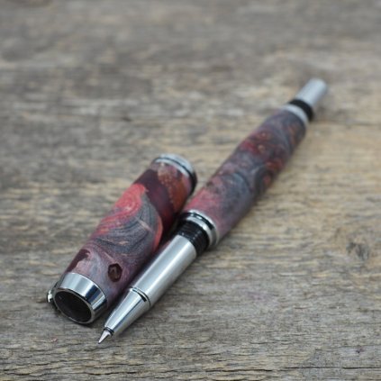 luxusni drevene kulickove pero Portland S Modro Cerveny hybrid (9)