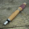 Dřevěné plnicí pero Portland S - Bílá-červená-modrá dýha + dub 4