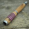 Dřevěné kuličkové pero Portland S - Bílá-červená-modrá dýha + dub 4