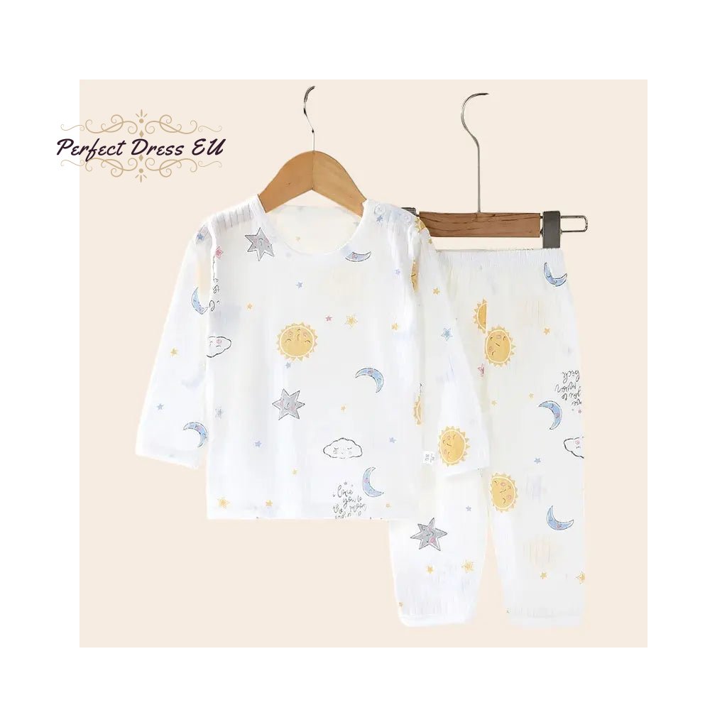 Dětské bavlněné pyžamo s dlouhým rukávem a roztomilým potiskem (Barva (varianta) Type 1, Velikost 3T)