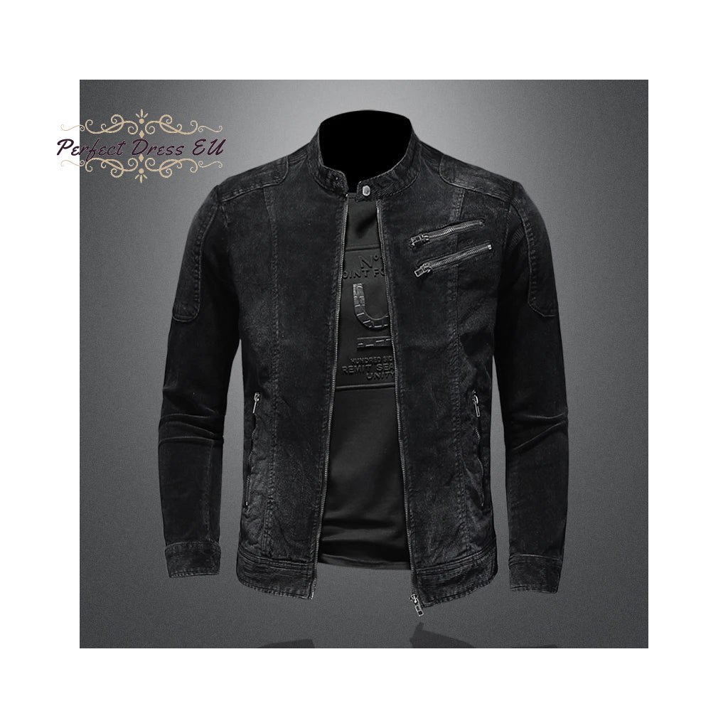 Pánská manšestrová bunda v ležérním stylu (Barva (varianta) Vintage black, Velikost 3XL)