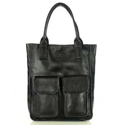 Kožená kabelka shopper taška s kapsami MAZZINI - Ravenna