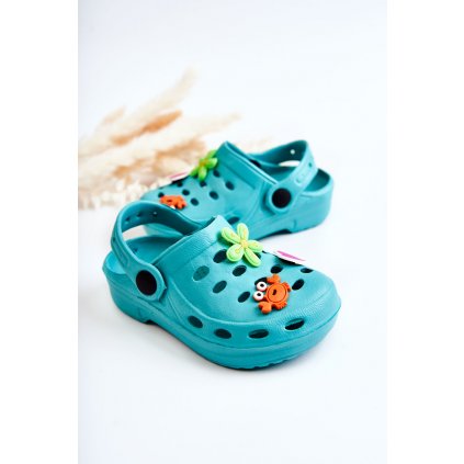 Dětské pěnové pantofle Crocs Turquoise Sailor