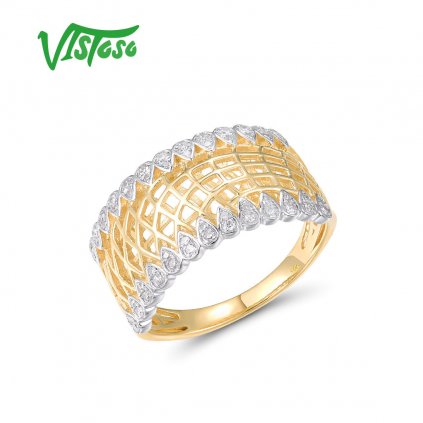 Masivní zlatý prsten s geometrickými vzory