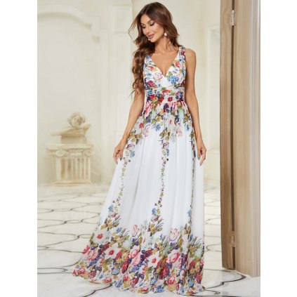 Elegantní šaty ve stylu vintage s květinami