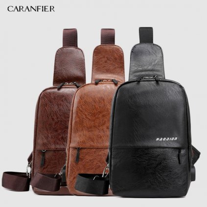 Pánská kožená taška na rameno crossbody proti krádeži