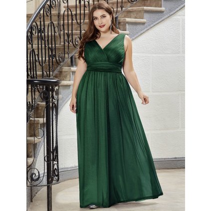 Elegantní večerní šaty s obálkovým výstřihem - Zelené S/7XL