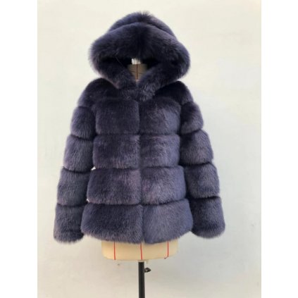 Tlustý kožich s kapucí zimní dámská bunda chlupatá