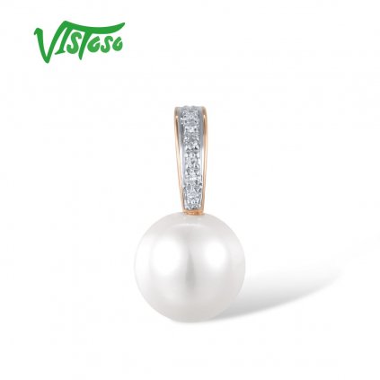 Elegantní přívěsek perlička s diamanty