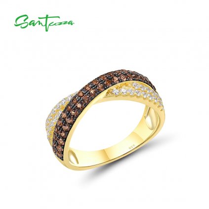 Elegantní pozlacený prsten s překřížením