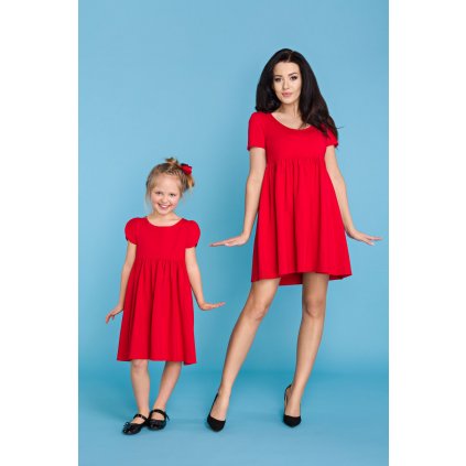 Značkové šaty s kulatým výstřihem MMM14 - Red XL