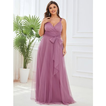 Elegantní šaty pro družičky áčkové s výstřihem do V